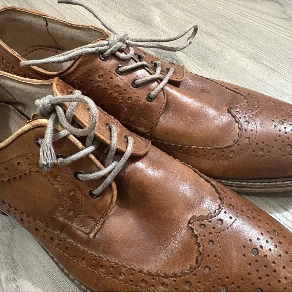 Men's Wingtip Brown Oxford Leather Dress Shoes Call it‎ Spring Sz 11 Classic